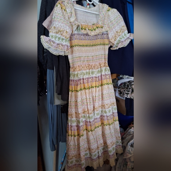 Ivy City Co Dresses & Skirts - Pastel Striped Floral Smocked Maxi Dress